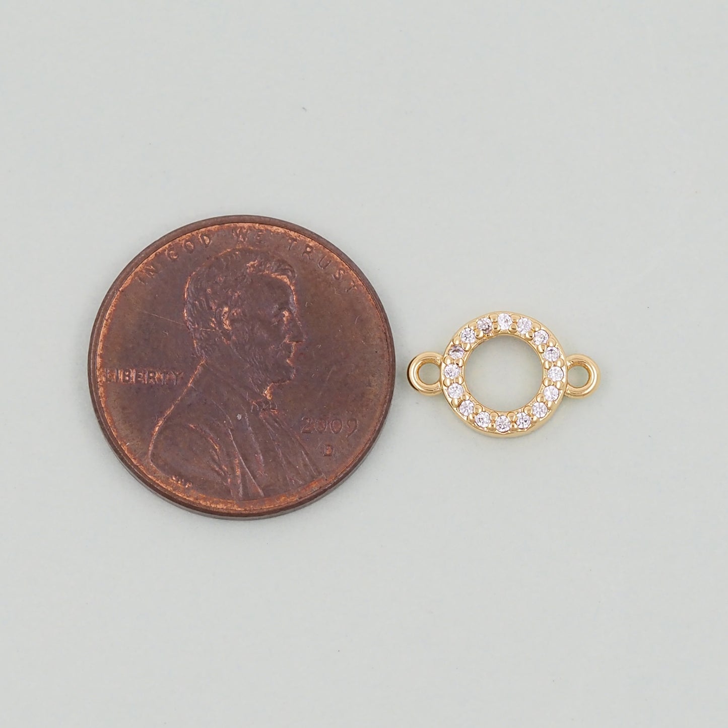 Gold Round Connector Charms,18K Gold Filled Round Pendant,Round Charm Bracelet Necklace for DIY Jewelry Making Supply