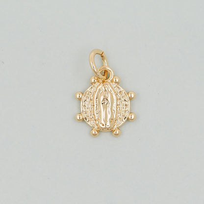 Gold Our Lady of Guadalupe Charms,18K Gold Filled virgin mary Pendant Charm Bracelet Necklace for DIY Jewelry Making Supply