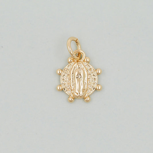 Gold Our Lady of Guadalupe Charms,18K Gold Filled virgin mary Pendant Charm Bracelet Necklace for DIY Jewelry Making Supply