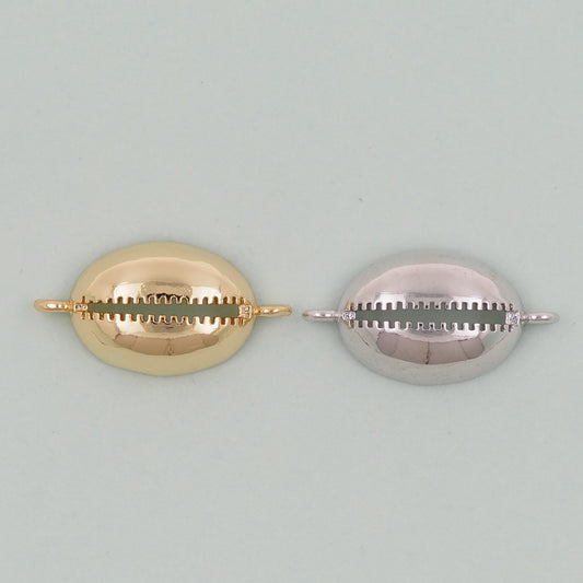 Gold Shell Connector Charms,18K Gold Filled Conch Shell Pendant,Conch Shell Charm Bracelet Necklace for DIY Jewelry Making Supply