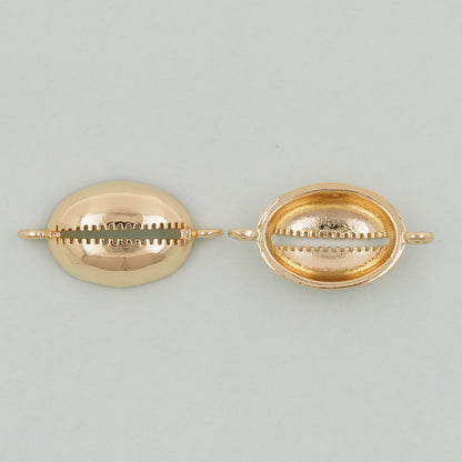 Gold Shell Connector Charms,18K Gold Filled Conch Shell Pendant,Conch Shell Charm Bracelet Necklace for DIY Jewelry Making Supply
