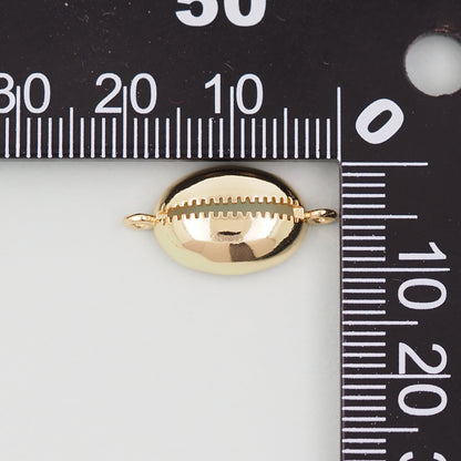 Gold Shell Connector Charms,18K Gold Filled Conch Shell Pendant,Conch Shell Charm Bracelet Necklace for DIY Jewelry Making Supply