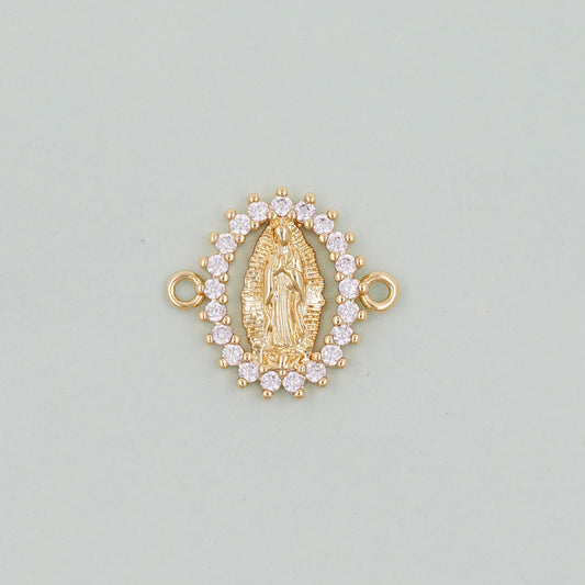Gold Our Lady of Guadalupe Charms,18K Gold Filled virgin mary Pendant Charm Bracelet Necklace for DIY Jewelry Making Supply