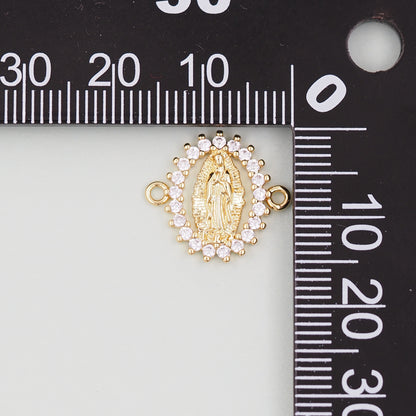 Gold Our Lady of Guadalupe Charms,18K Gold Filled virgin mary Pendant Charm Bracelet Necklace for DIY Jewelry Making Supply