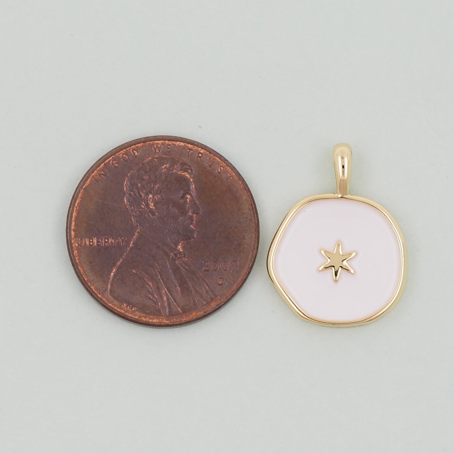 18K Gold Filled north star Pendant,Enamel Star Charm Bracelet Necklace for DIY Jewelry Making Supply