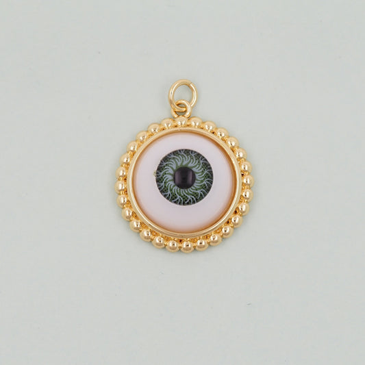 Gold Evil Eye Charms,18K Gold Filled Evil Eye Pendant,Evil Eye Charm Bracelet Necklace for DIY Jewelry Making Supply