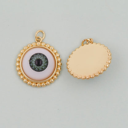 Gold Evil Eye Charms,18K Gold Filled Evil Eye Pendant,Evil Eye Charm Bracelet Necklace for DIY Jewelry Making Supply