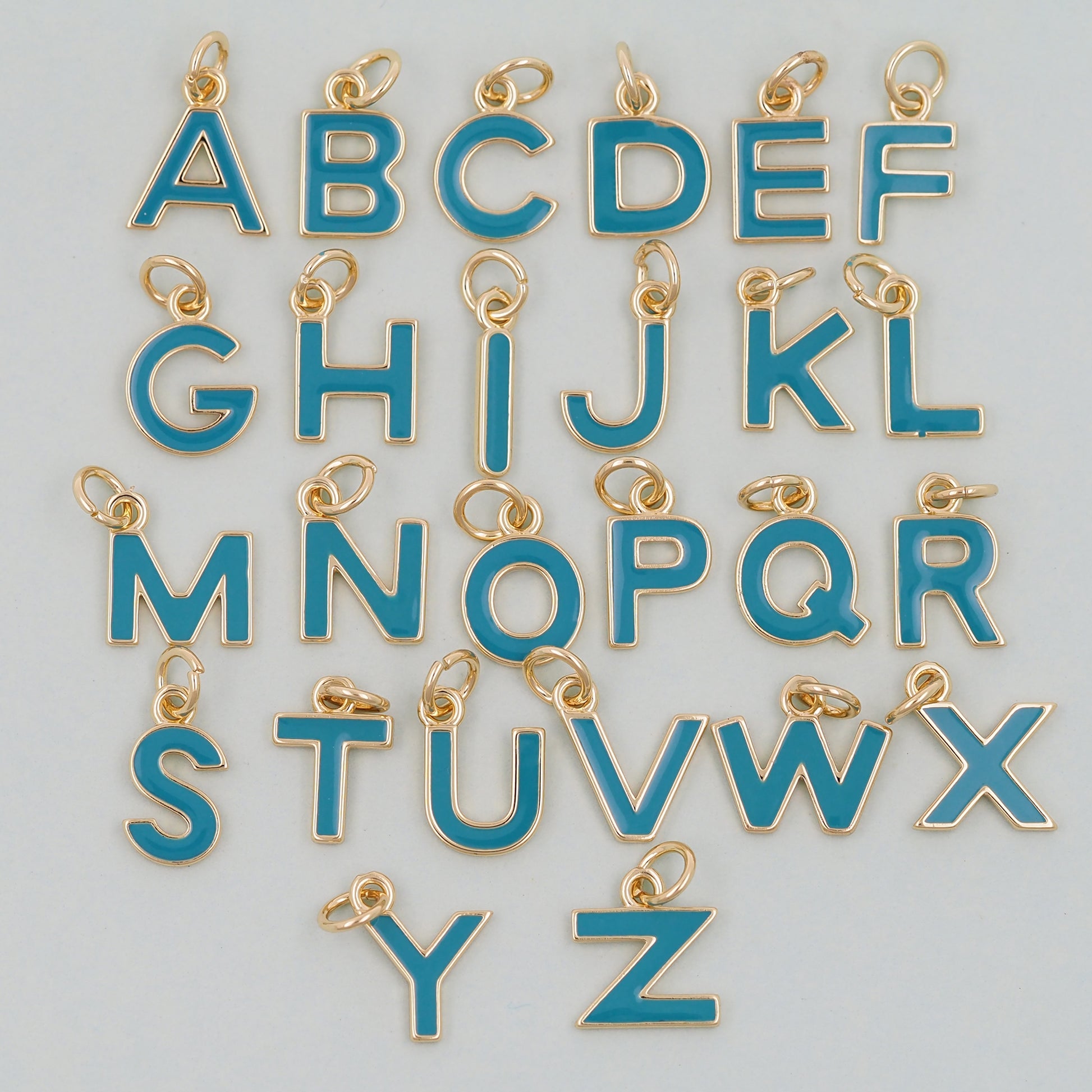 Gold letter Charms,18K Gold Filled letter Pendant,initial Charm Bracelet Necklace for DIY Jewelry Making Supply One set Gold