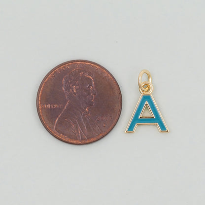 Gold letter Charms,18K Gold Filled letter Pendant,initial Charm Bracelet Necklace for DIY Jewelry Making Supply