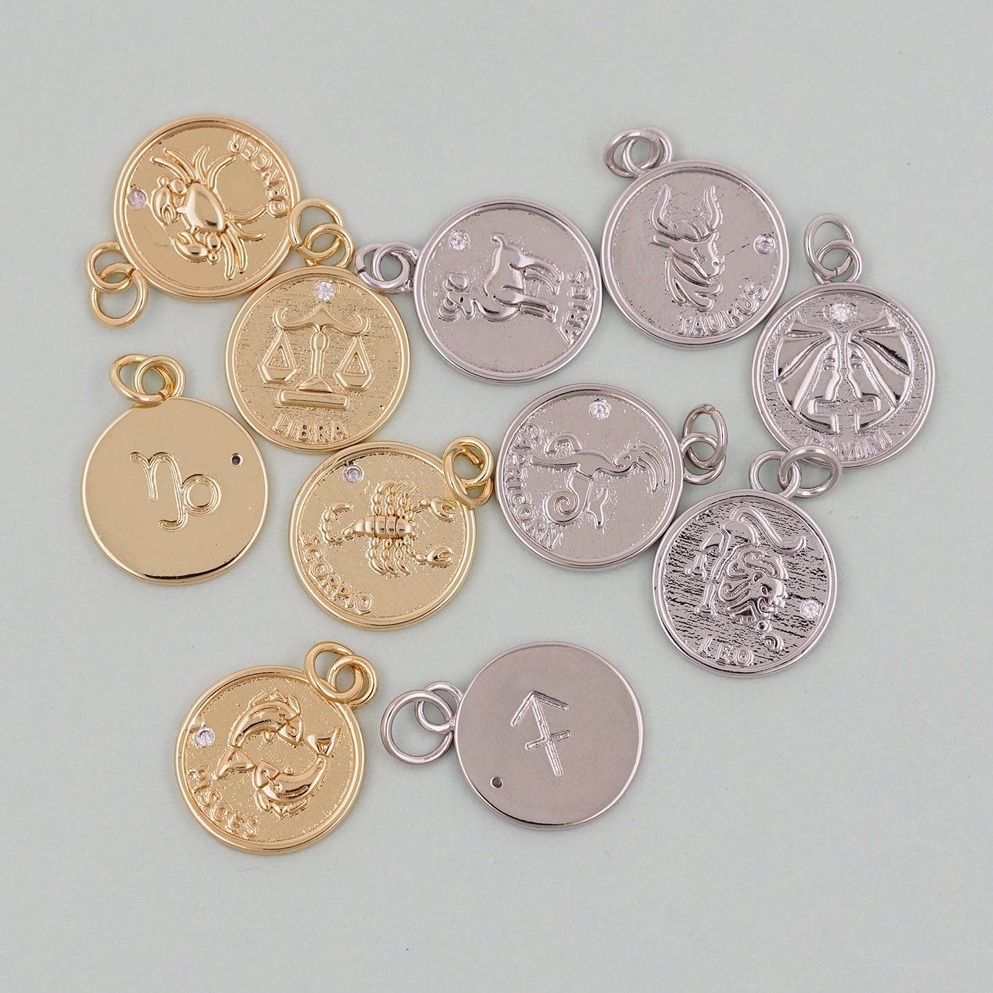 18K Gold Filled Enamel Zodiac Constellation Charms,Zodiac Symbol,Horoscope Charm,Gold Astrological Zodiac Sign Minimalist Jewelry