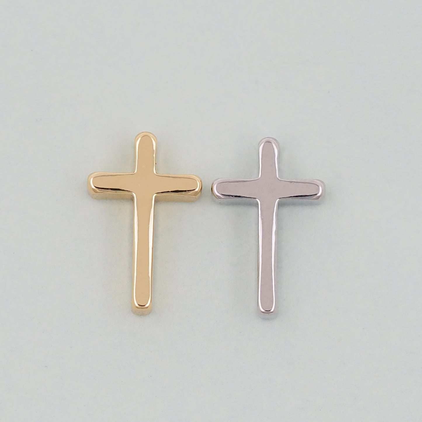 18K Gold Filled Cross Pendant,Cross Charm Bracelet Necklace for DIY Jewelry Making Supply