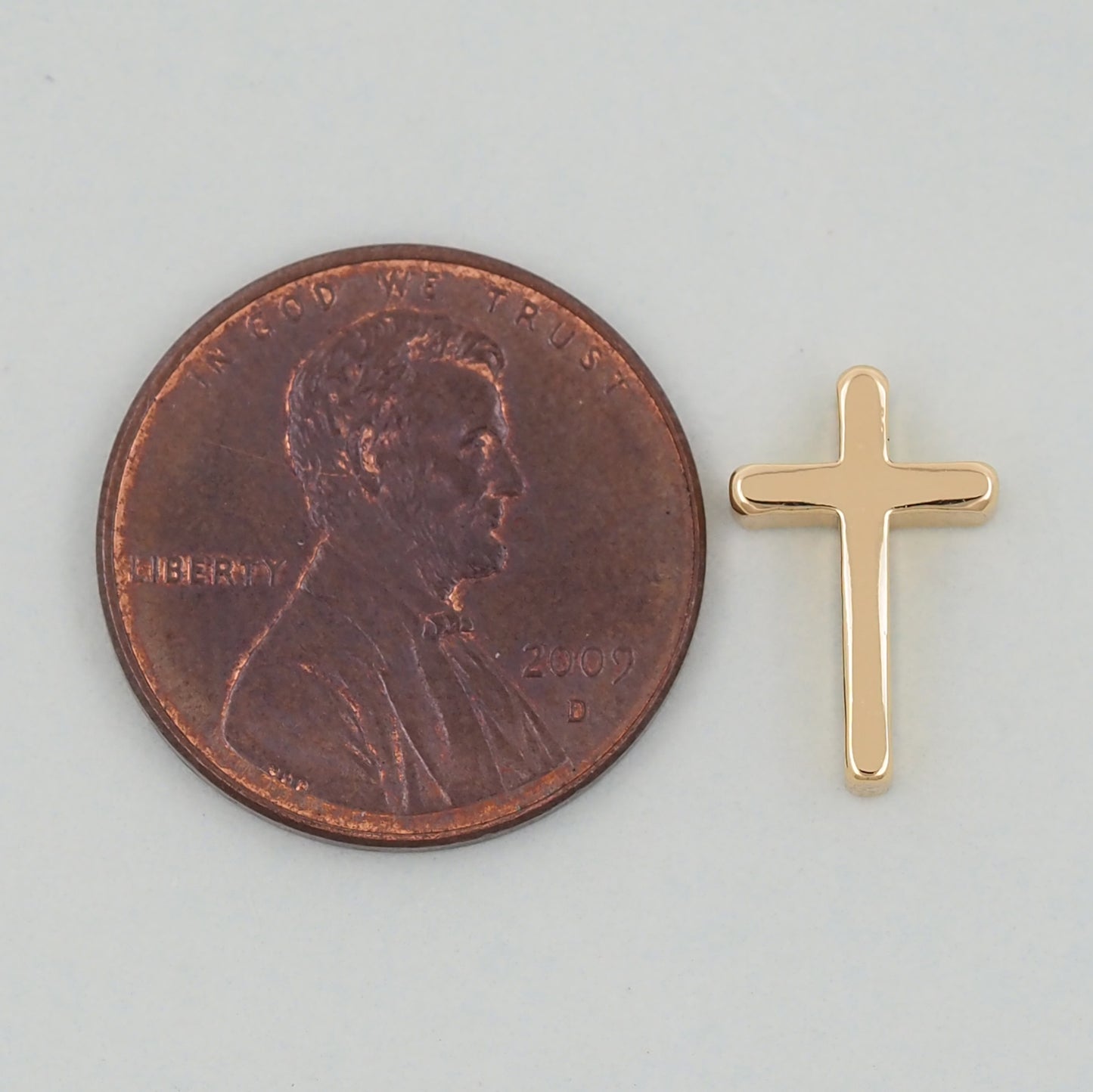 18K Gold Filled Cross Pendant,Cross Charm Bracelet Necklace for DIY Jewelry Making Supply