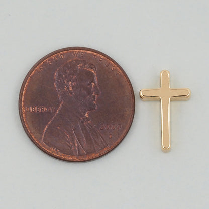 18K Gold Filled Cross Pendant,Cross Charm Bracelet Necklace for DIY Jewelry Making Supply