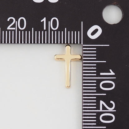 18K Gold Filled Cross Pendant,Cross Charm Bracelet Necklace for DIY Jewelry Making Supply