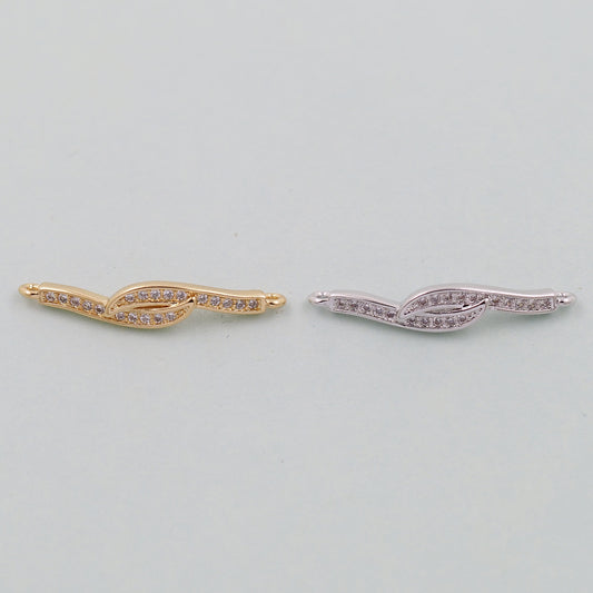 Gold Wave Charms,18K Gold Filled wave Pendant,wave Charm Bracelet Necklace for DIY Jewelry Making Supply