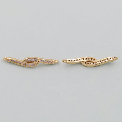 Gold Wave Charms,18K Gold Filled wave Pendant,wave Charm Bracelet Necklace for DIY Jewelry Making Supply