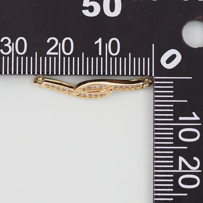 Gold Wave Charms,18K Gold Filled wave Pendant,wave Charm Bracelet Necklace for DIY Jewelry Making Supply