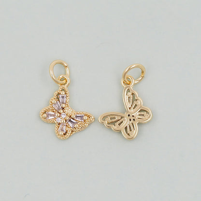 Gold Butterfly Charms,18K Gold Filled Butterfly Pendant,insect Charm Bracelet Necklace for DIY Jewelry Making Supply