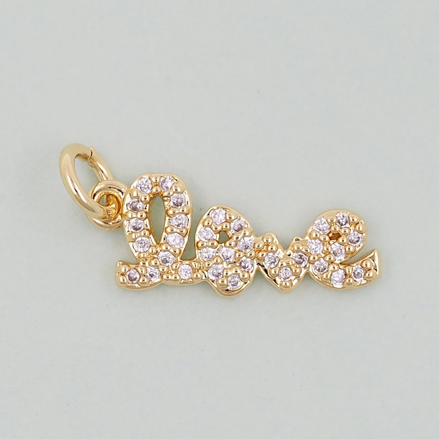 Gold letter Charms,18K Gold Fille Love Pendant,Love Charm Bracelet Necklace for DIY Jewelry Making Supply