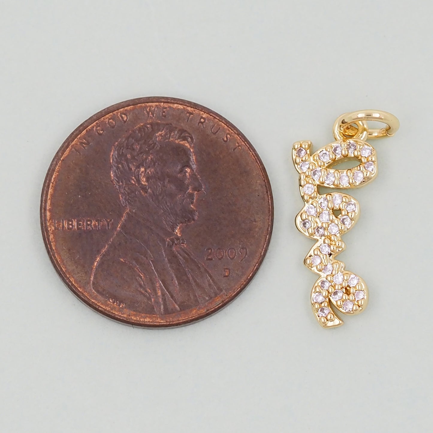 Gold letter Charms,18K Gold Fille Love Pendant,Love Charm Bracelet Necklace for DIY Jewelry Making Supply