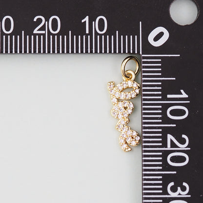 Gold letter Charms,18K Gold Fille Love Pendant,Love Charm Bracelet Necklace for DIY Jewelry Making Supply