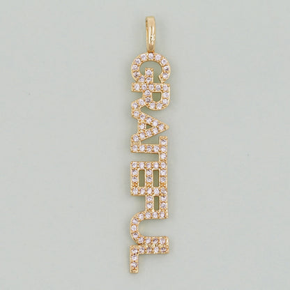 Gold letter Charms,18K Gold Fille grateful Pendant,grateful Charm Bracelet Necklace for DIY Jewelry Making Supply