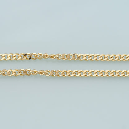Gold Cuban Chain,18K Gold Filled Cuban Chain for Necklace Bracelet DIY Jewelry Making Supply