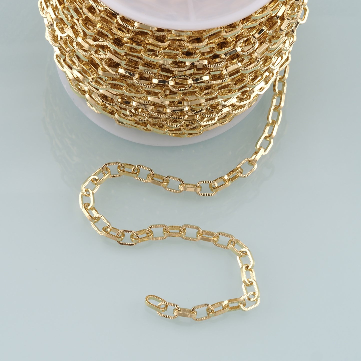 Gold Paper Clip Chain,18K Gold Filled Oval Chain for Necklace Bracelet DIY Jewelry Making Supply