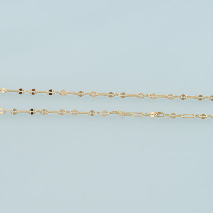 Gold Paper Clip Chain,18K Gold Filled Oval Chain for Necklace Bracelet DIY Jewelry Making Supply