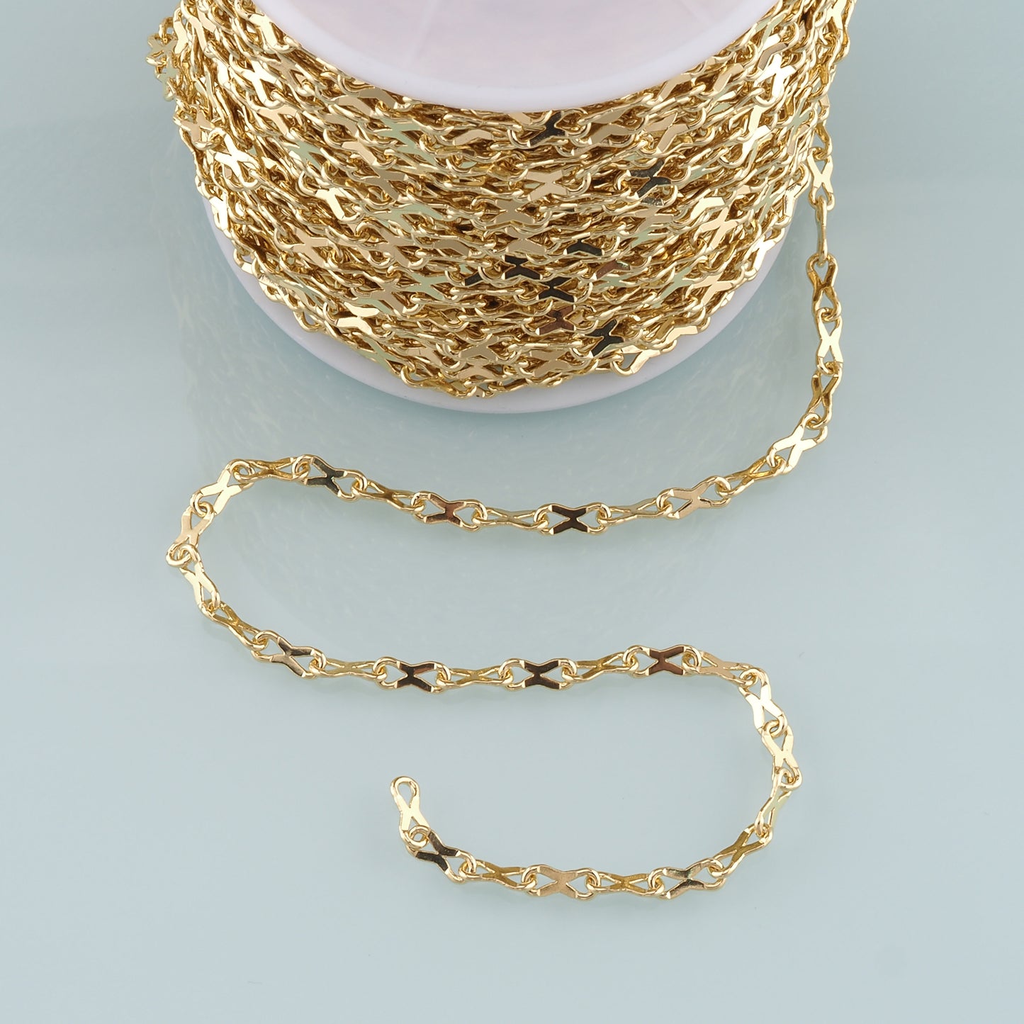 Gold Geometry Chain,18K Gold Filled Geometry Chain for Necklace Bracelet DIY Jewelry Making Supply