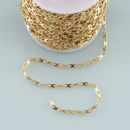Gold Geometry Chain,18K Gold Filled Geometry Chain for Necklace Bracelet DIY Jewelry Making Supply