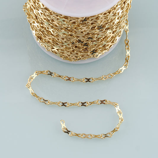 Gold Geometry Chain,18K Gold Filled Geometry Chain for Necklace Bracelet DIY Jewelry Making Supply