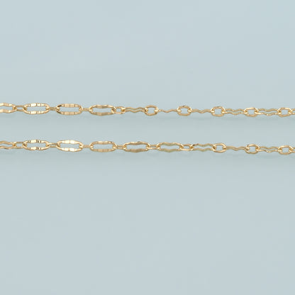 Gold Paper Clip Chain,18K Gold Filled Oval Chain for Necklace Bracelet DIY Jewelry Making Supply
