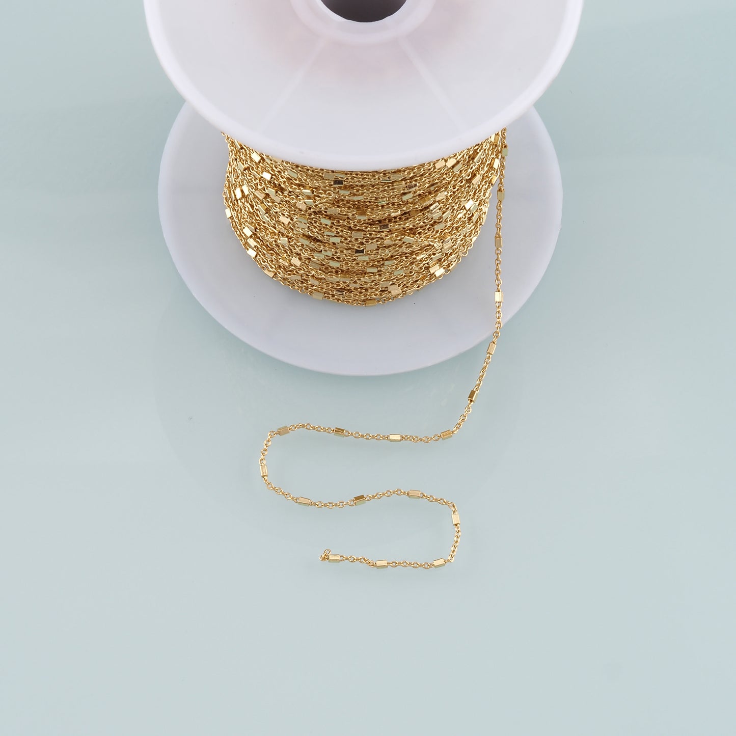 Gold Tube Chain,18K Gold Filled Tube Chain for Necklace Bracelet DIY Jewelry Making Supply