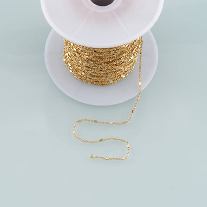 Gold Tube Chain,18K Gold Filled Tube Chain for Necklace Bracelet DIY Jewelry Making Supply