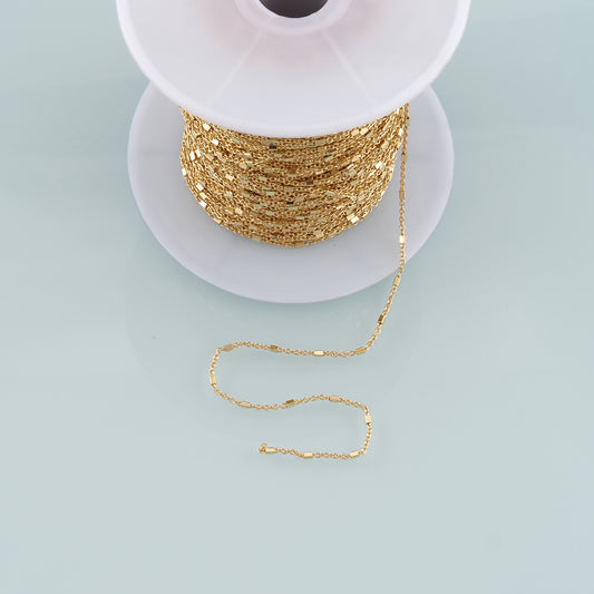Gold Tube Chain,18K Gold Filled Tube Chain for Necklace Bracelet DIY Jewelry Making Supply