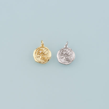 Gold Flower Charms,18K Gold Filled Flower Pendant,CZ Micro Pave Flower Charm Bracelet Necklace for DIY Jewelry Making Supply