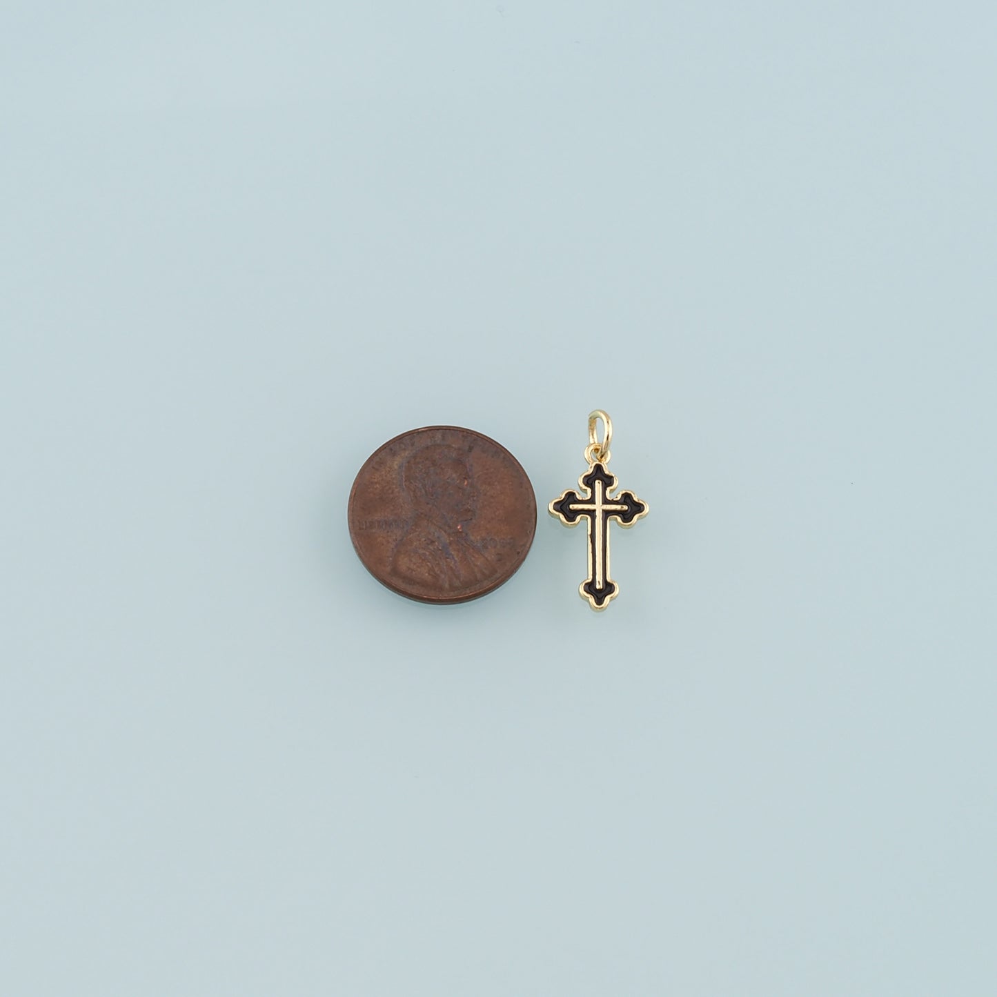 Gold Cross Charms,18K Gold Filled Cross Pendant,Enamel Religion Charm Bracelet Necklace for DIY Jewelry Making Supply