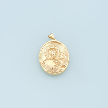 Gold Virgin Mary Charms,18K Gold Filled Virgin Mary Pendant,Religion Charm Bracelet Necklace for DIY Jewelry Making Supply
