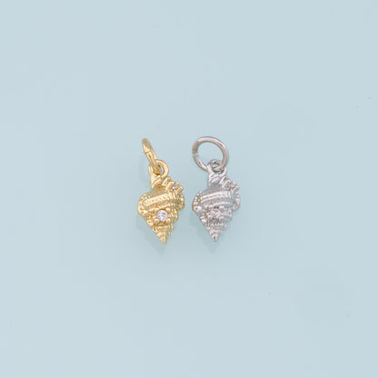 Gold Conch Charms,18K Gold Filled Conch Shell Pendant,Silver Conch Shell Charm Bracelet Necklace for DIY Jewelry Making Supply