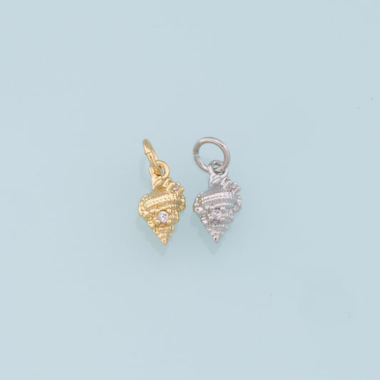 Gold Conch Charms,18K Gold Filled Conch Shell Pendant,Silver Conch Shell Charm Bracelet Necklace for DIY Jewelry Making Supply