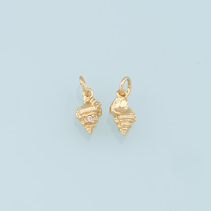 Gold Conch Charms,18K Gold Filled Conch Shell Pendant,Silver Conch Shell Charm Bracelet Necklace for DIY Jewelry Making Supply