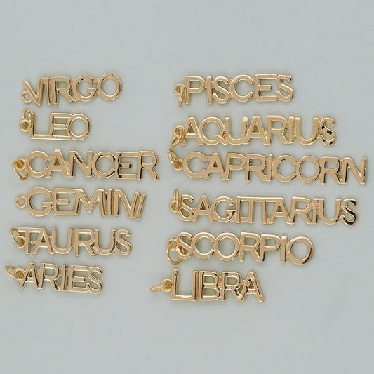 18K Gold Filled Zodiac Constellation Charms,Zodiac Symbol,Horoscope Charm,Gold Astrological Zodiac Sign Minimalist Jewelry