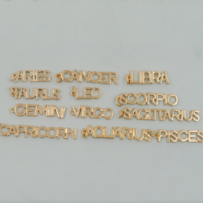 18K Gold Filled Zodiac Constellation Charms,Zodiac Symbol,Horoscope Charm,Gold Astrological Zodiac Sign Minimalist Jewelry