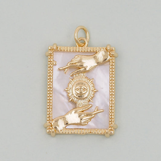 Gold Tarot Charms,18K Gold Fille Tarot Pendant,Tarot Charm Bracelet Necklace for DIY Jewelry Making Supply