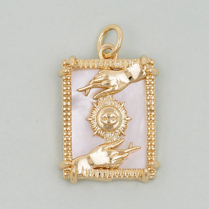 Gold Tarot Charms,18K Gold Fille Tarot Pendant,Tarot Charm Bracelet Necklace for DIY Jewelry Making Supply