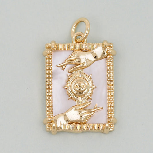 Gold Tarot Charms,18K Gold Fille Tarot Pendant,Tarot Charm Bracelet Necklace for DIY Jewelry Making Supply