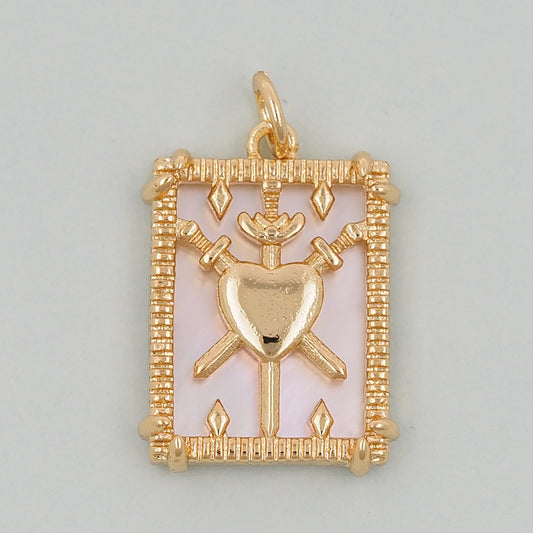 Gold Tarot Charms,18K Gold Fille Tarot Pendant,Tarot Charm Bracelet Necklace for DIY Jewelry Making Supply
