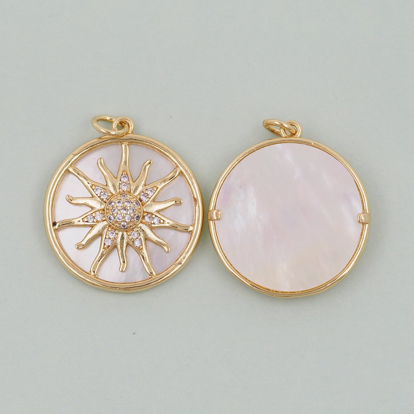 Gold Sun Charms,18K Gold Filled Sun Pendant,celestial  Charm Bracelet Necklace for DIY Jewelry Making Supply