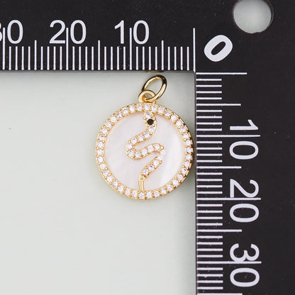 Gold Snake charms,18K Gold Filled CZ Snake Pendant,Silver Snake Charms Bracelet Necklace for DIY Jewelry Making Supply